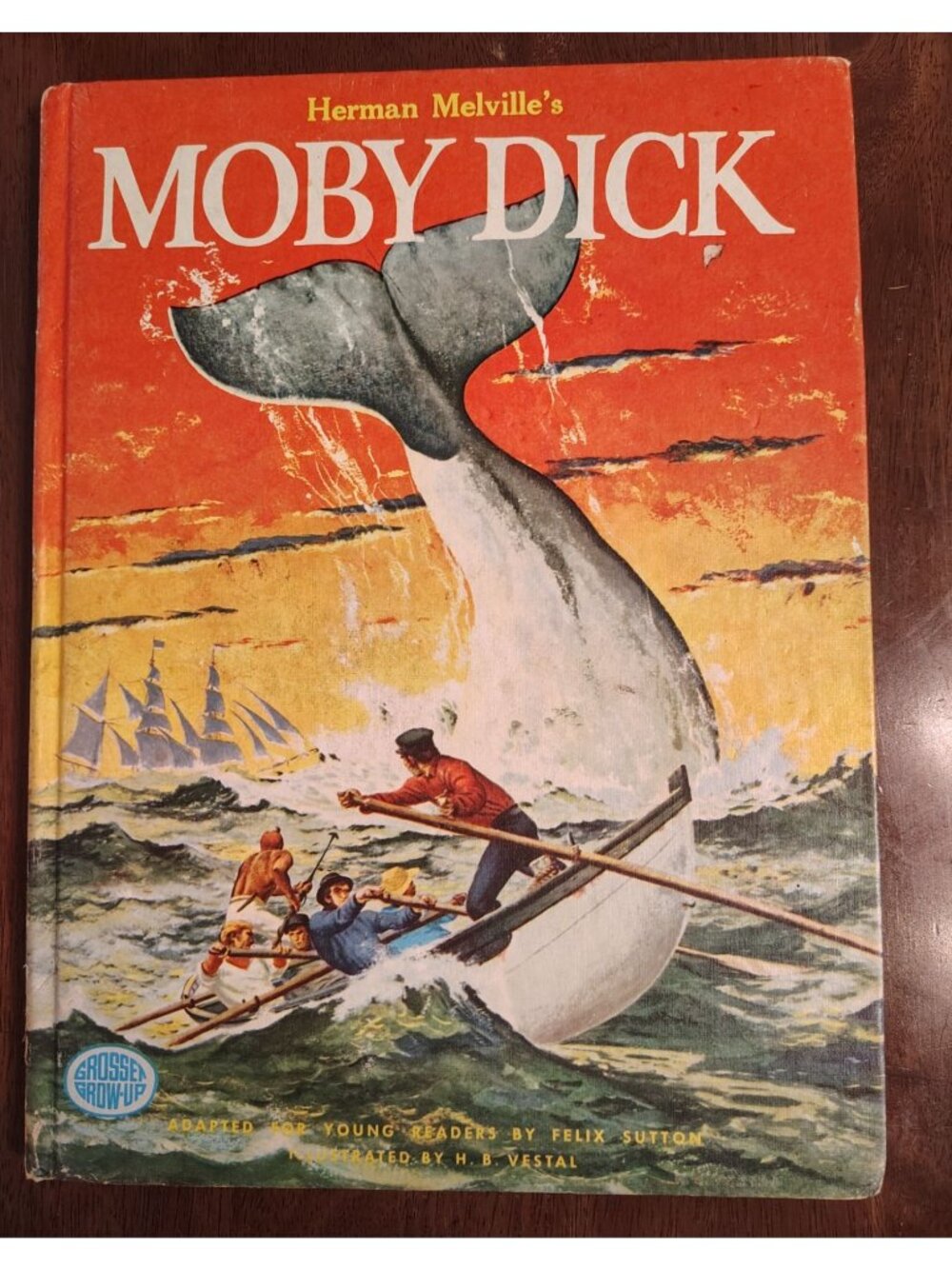 Herman Melville's Moby Dick Book, Felix Sutton, Hardcover Adapted For Kids 1976